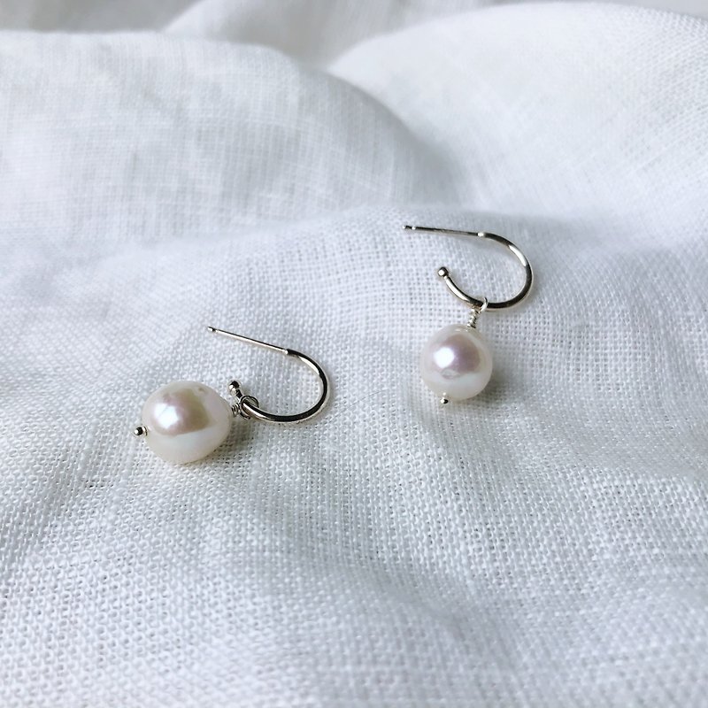 【Autumn and Winter New Fashion】Baroque Pearl/Pure Silver Pearl Earrings