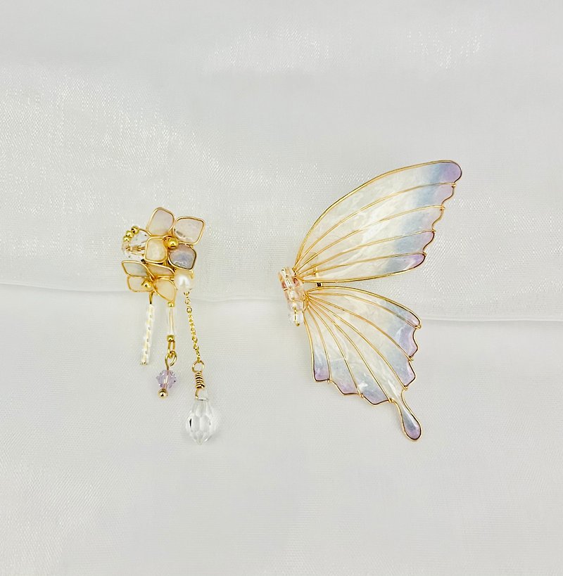 Butterfly Dance - A Cloud Butterfly Resin Earrings and Clip-On - Earrings & Clip-ons - Resin White