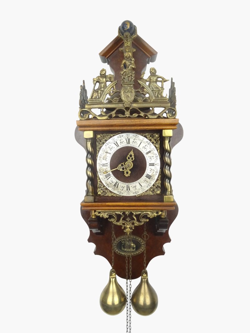 Zaanse Dutch Warmink Wall Clock Vintage Antique 8 day (WUBA Junghans Era) - 時鐘/鬧鐘 - 木頭 咖啡色