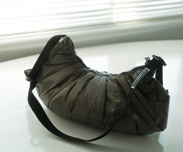 Miyansol Korean wrinkled dumpling bag-moonlight gray