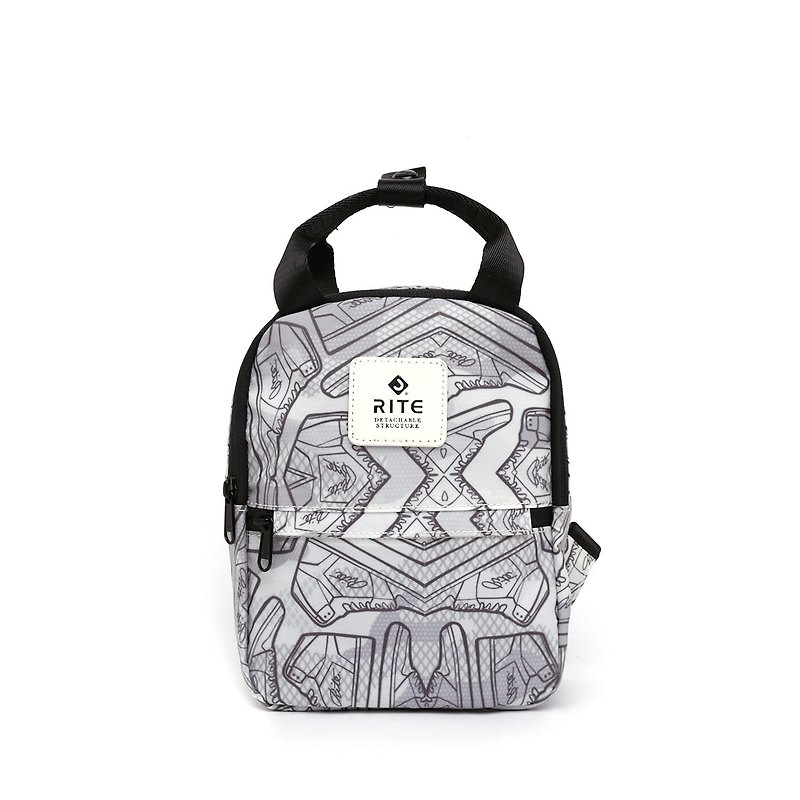 [RITE] Le Tour Series - Dual-use Mini Backpack - Camouflage Sneakers - กระเป๋าเป้สะพายหลัง - วัสดุกันนำ้ สีเทา