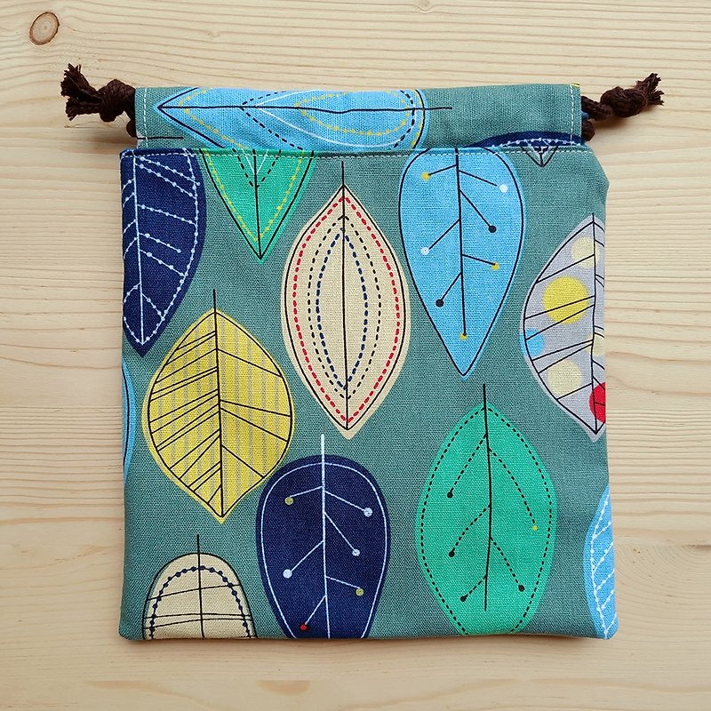 Big leaf bundle pocket (large) - กระเป๋าเครื่องสำอาง - ผ้าฝ้าย/ผ้าลินิน สีเขียว