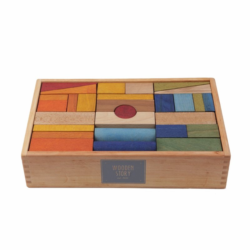 Wooden Story - Large Rainbow Block Set - 63pcs - ของเล่นเด็ก - ไม้ 