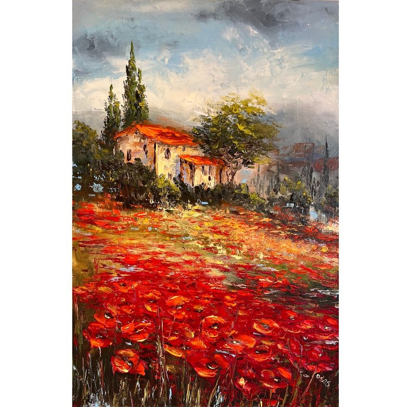 Tuscany Painting Original Artwork Canvas 60x40cm - 海報/掛畫/掛布 - 棉．麻 多色