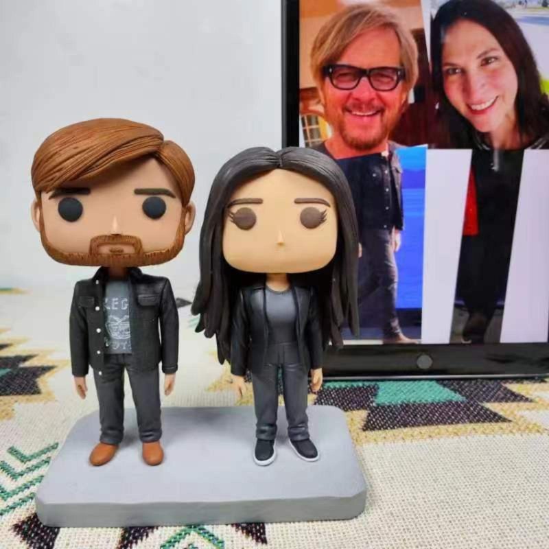 客製化3D人像公仔 訂製手工Funko Pop情侶父母夫妻結婚週年禮物 - 公仔/玩偶 - 黏土 多色