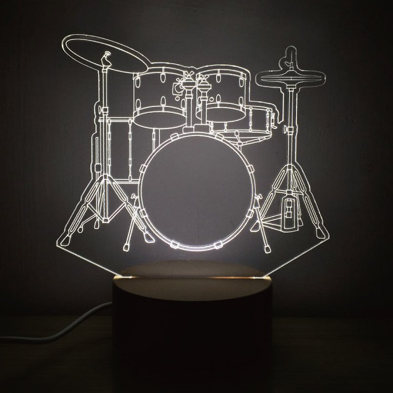 WD Log Night Light-drum percussion / music / night light / MUSIC - โคมไฟ - ไม้ สีนำ้ตาล