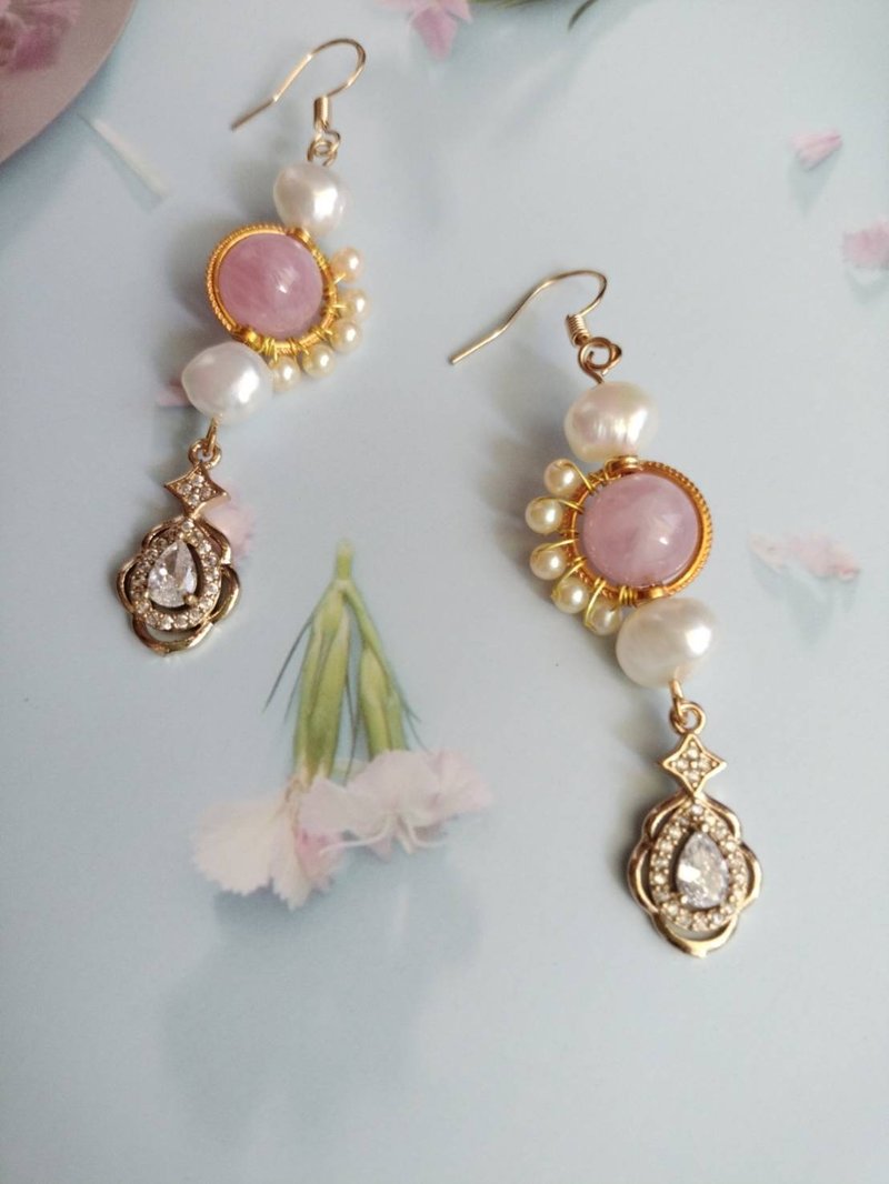 Pink Lady Series-Miss Audrey Set-Earrings - Earrings & Clip-ons - Other Metals Pink