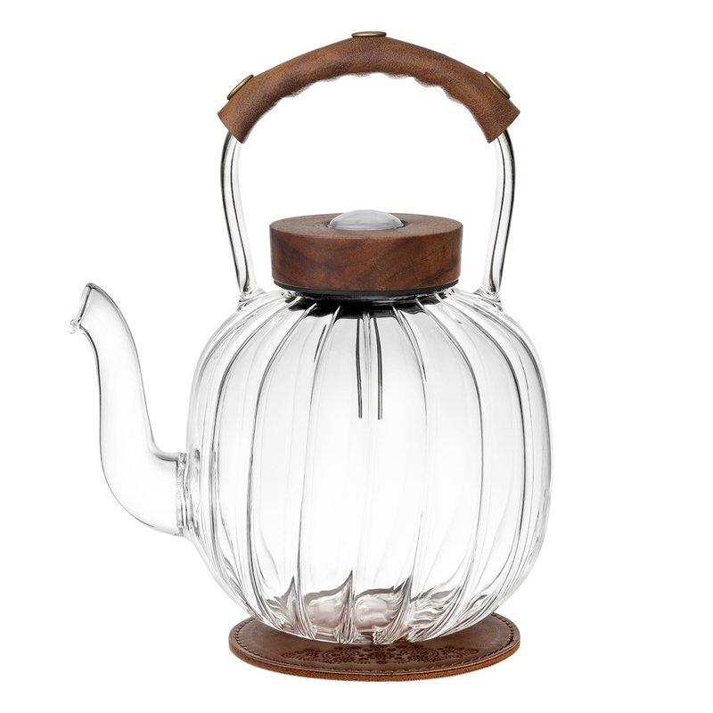 菊瓣感溫玻璃燒水壺(1000ml) - 茶壺/茶杯/茶具 - 玻璃 咖啡色