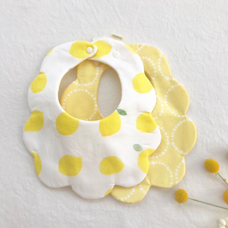 Small cloud bib/baby bib (lemon) - Bibs - Cotton & Hemp Yellow