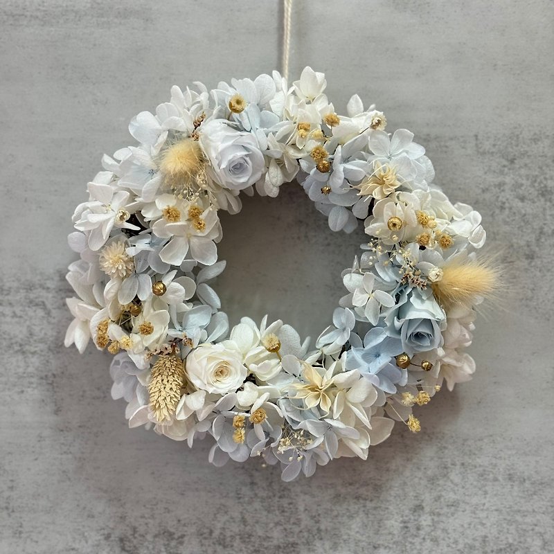 Preserved flower wreath/wreath (preserved hydrangea base) handmade - Dried Flowers & Bouquets - Plants & Flowers Blue