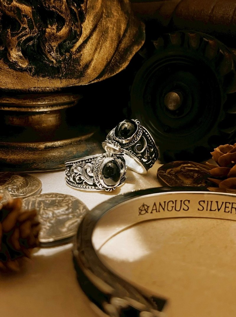 【礦石系列】洛可可Rococo 925銀/戒指/巴洛克/經典 - 戒指 - 純銀 