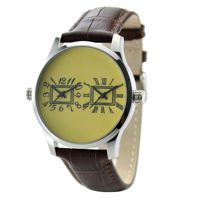 Dual Time Watch (Clockwise and Anti Clockwise) - Free shipping worldwide - นาฬิกาผู้หญิง - โลหะ สีทอง