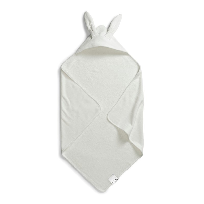 BABY 連帽浴巾 - 小白兔 Vanilla Bunny - 毛巾/浴巾 - 棉．麻 白色