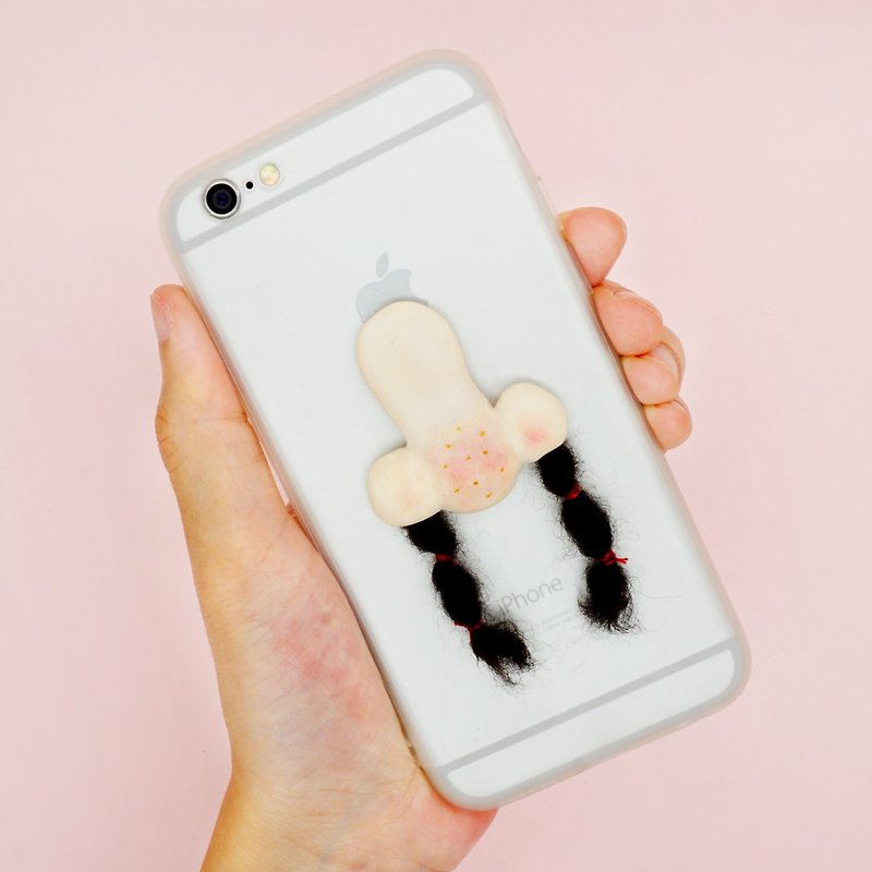 Funny Spots Nose Wool Felt Nosehair Phone Cover Phone Case Iphone Samsung Models - Phone Cases - Clay Pink