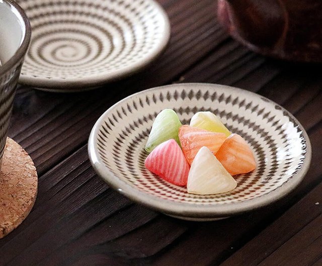小石原焼 小石原焼き 飛鉋豆皿 豆皿 1個 茶色 ブラウン 10cm