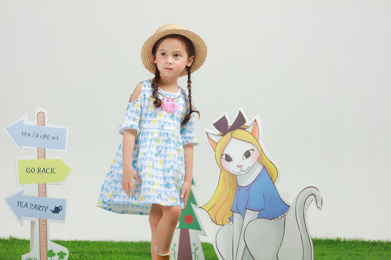 Rabbit patted a tassel dress - Kids' Dresses - Cotton & Hemp Multicolor