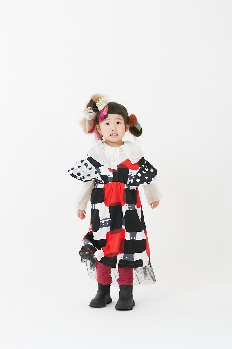 Dress with ruffled sleeves red - Kids' Dresses - Cotton & Hemp Red