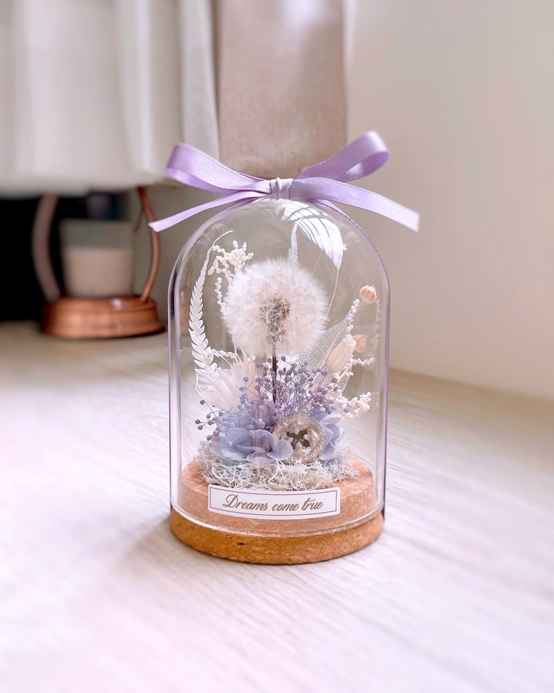 蒲公英玻璃盅-紫戀之約 l 永生蒲公英 不凋花玻璃盅 畢業禮物 - 乾燥花/永生花 - 植物．花 紫色