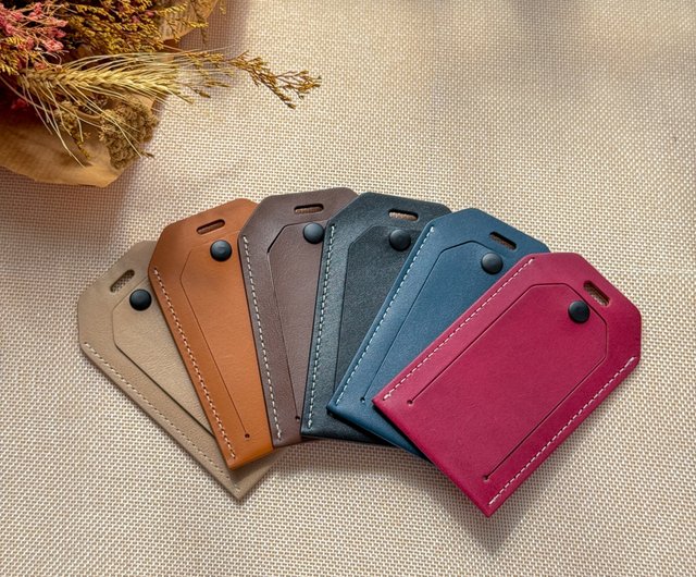 本革製リバーシブルラゲージタグ（英中対応）無料カスタマイズ/旅行