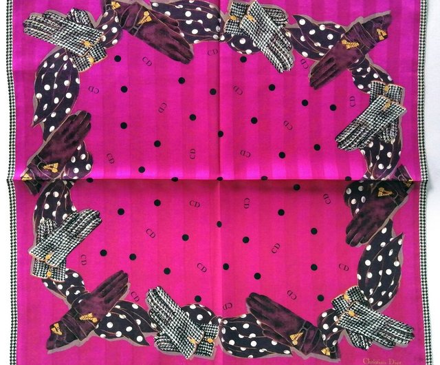 ヴィンテージ クリスチャンディオール スカーフ 千鳥格子 グローブ