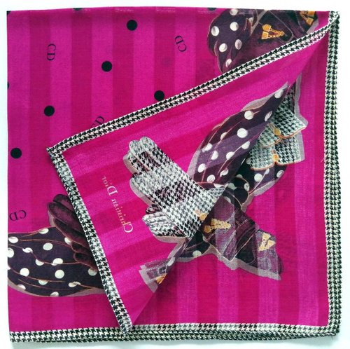 ヴィンテージ クリスチャンディオール スカーフ 千鳥格子 グローブ