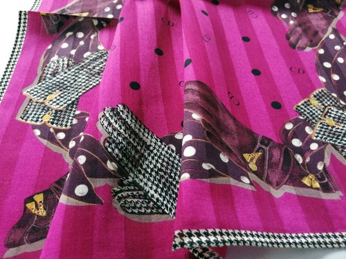 ヴィンテージ クリスチャンディオール スカーフ 千鳥格子 グローブ