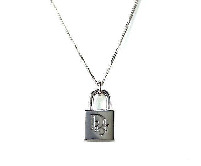 Repurposed Vintage Silver LV Lock Necklace