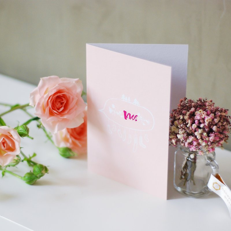Christmas card set-咩KISS socks + happy birthday - Cards & Postcards - Paper Pink