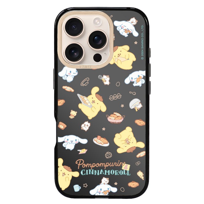 大耳狗布丁狗烘培坊 鏡面點心時間 磁吸版 透黑框 iPhone 防摔殼 - 手機殼/手機套 - 環保材質 黑色