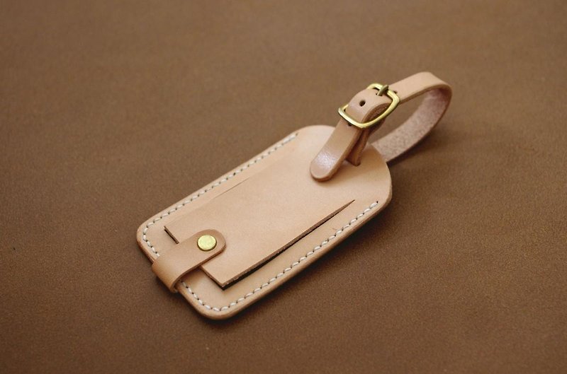Name tag [orders] manufacture of leather saddle leather - อื่นๆ - หนังแท้ สีกากี