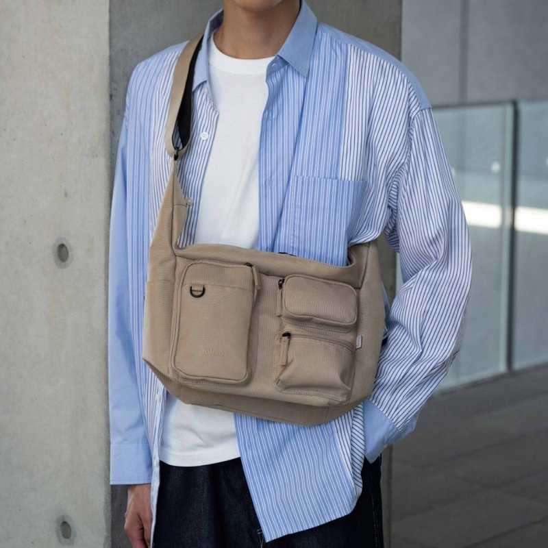 【fulcro】City系列-簡約隨身側背包(Util)(多色可選) - 後背包/背包/書包 - 聚酯纖維 卡其色