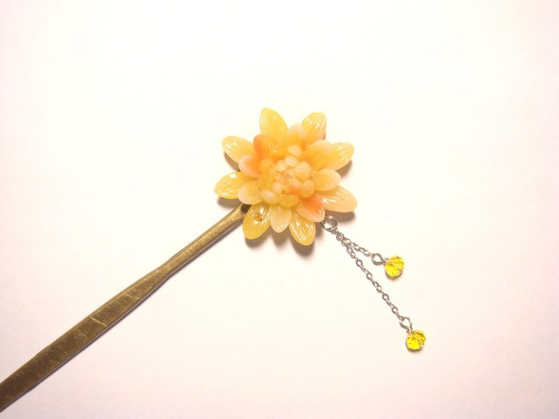 雅菊 橘黃 髮簪 造型 - 髮夾/髮圈 - 其他材質 多色