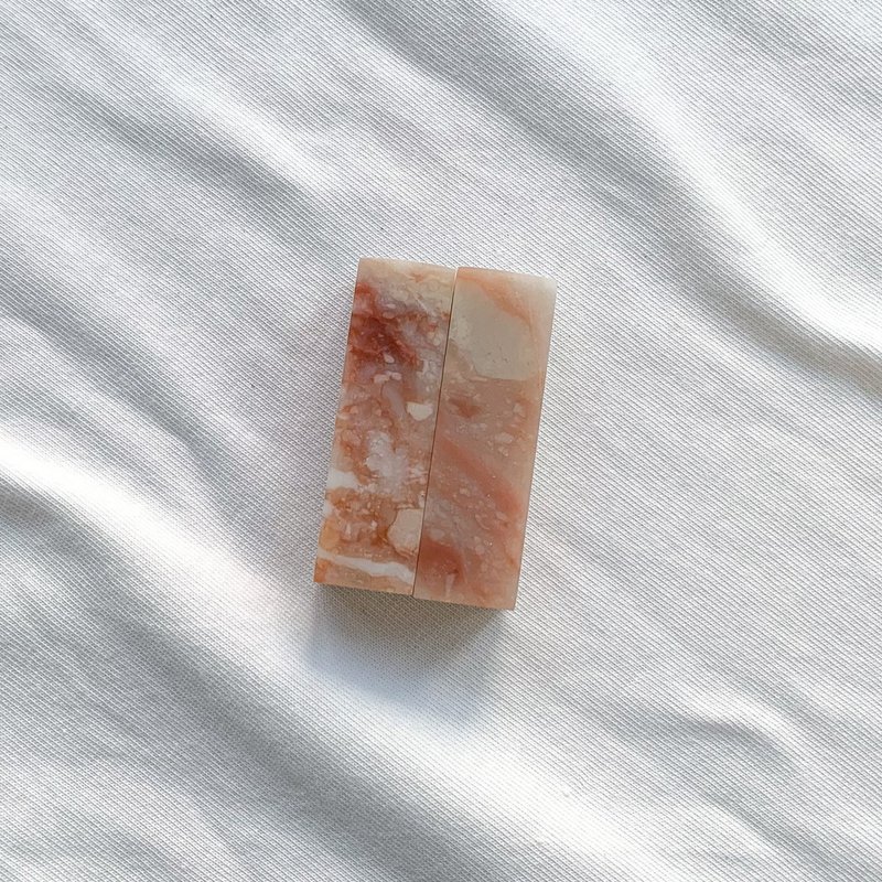 愛你一萬年 / 寶泥齋客製結婚/情人對章 - 巴林石 玫瑰鹽 - 印章/印台 - 石頭 粉紅色
