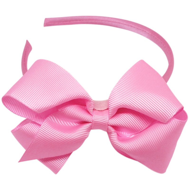 蝴蝶結手工髮箍 全包布手工髮飾 Bow-Smitten - 髮帶/頭箍 - 聚酯纖維 粉紅色
