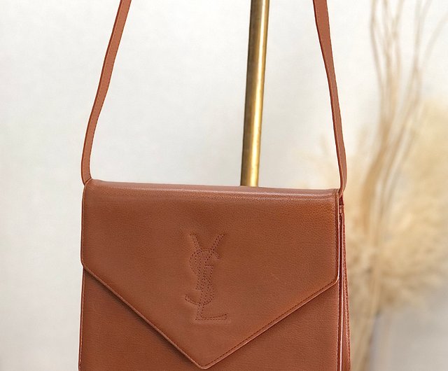 日本直送 名牌中古包 】Yves Saint Laurent イヴ・サンローラン ショルダーバッグ ブラウン YSL レザー ステッチ fewzee  - ショップ VintageShop solo ショルダーバッグ - Pinkoi