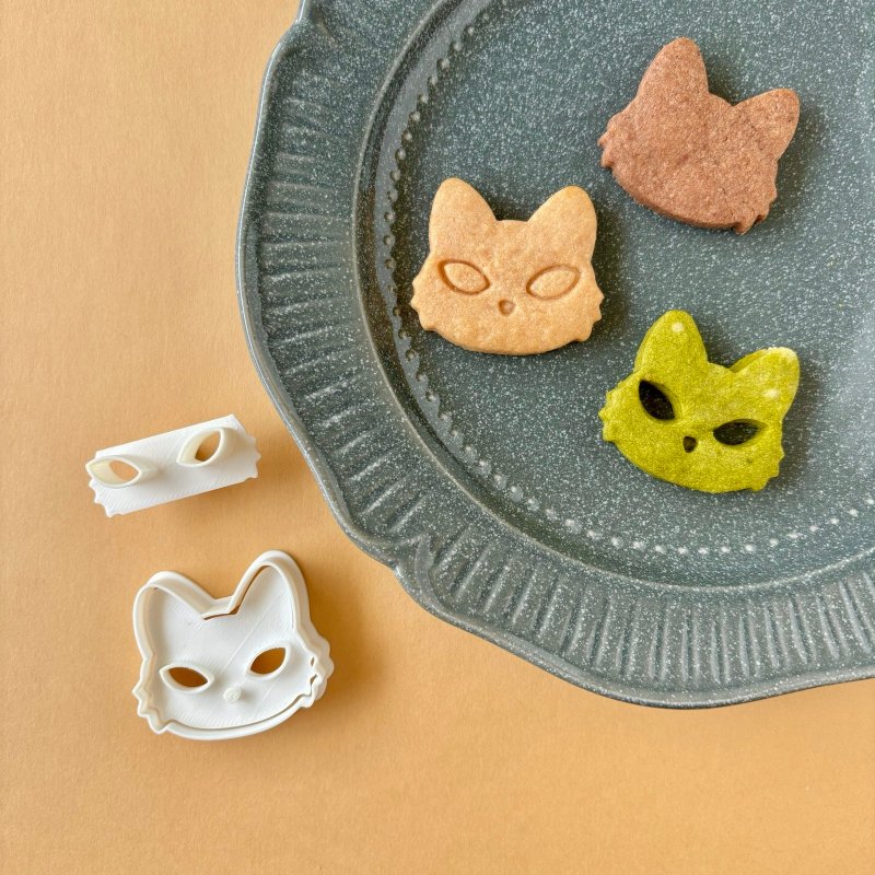 猫　黒ねこ　顔　ハロウィン　　【クッキー型】 - 廚具 - 塑膠 