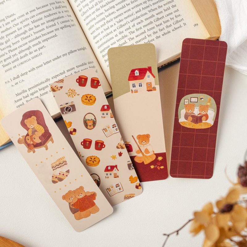 くまとふたりのおうちブックマーカーセット【4枚入り】 - 書籤 - 紙 