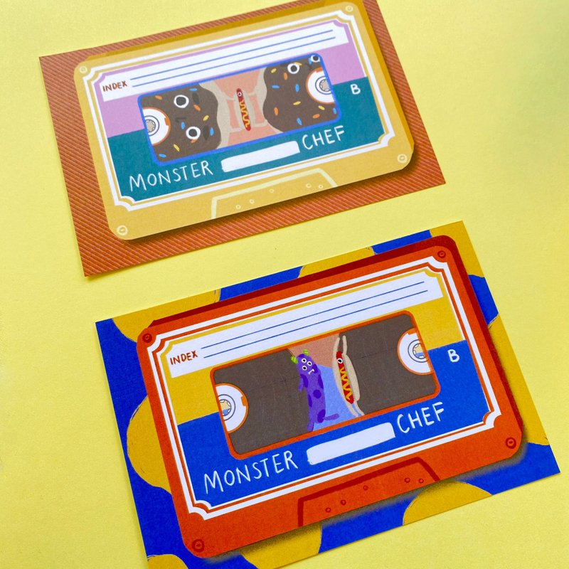 Cassette postcard b side set (two in total) - Cards & Postcards - Paper Multicolor