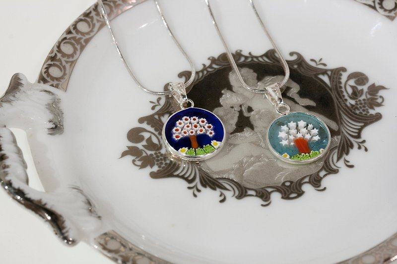 ITA BOTTEGA [Made in Italy] MURANO Life Tree Pendant (Small) - Necklaces - Glass Blue