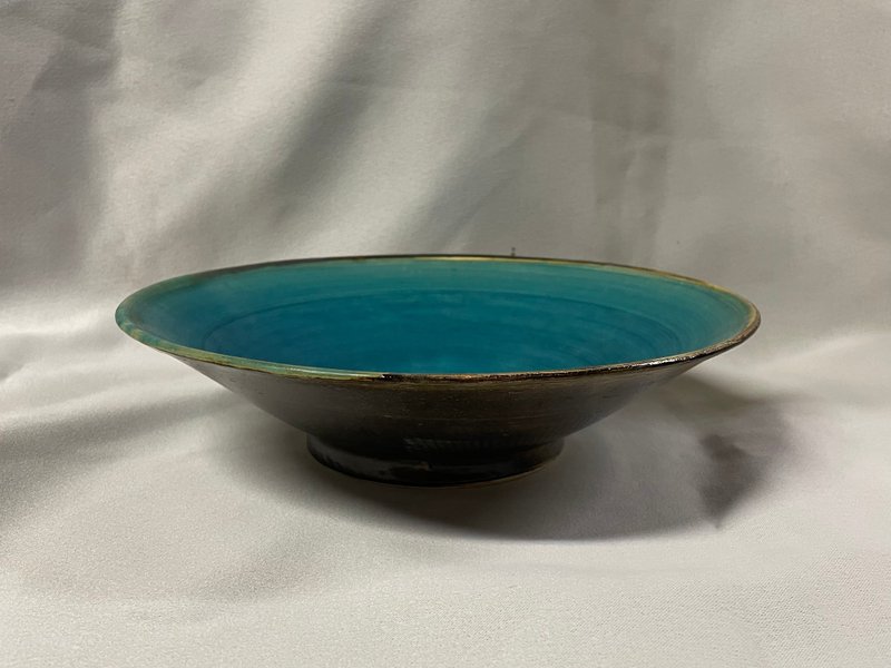 海色の鉢　(23.5cm) - 碗 - 陶 藍色