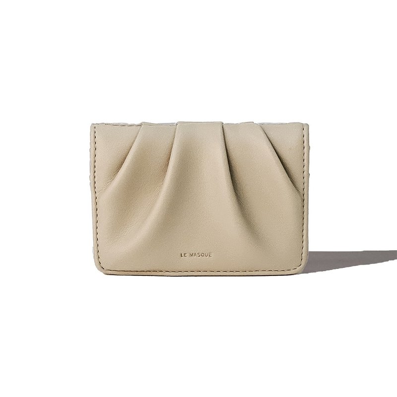 DOUGH Soft Card Wallets beige - 錢包/皮夾/長短夾 - 真皮 透明