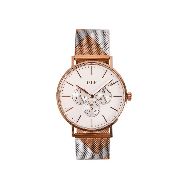 IMIR 英倫風情 | 香檳白 玫瑰金殼 (36mm) - 女錶 - 不鏽鋼 