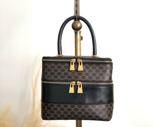 【希少】セリーヌ バニティバッグ ハンドバッグ マカダム トリオンフ PVC 希少】セリーヌ バニティバッグ ハンドバッグ マカダム