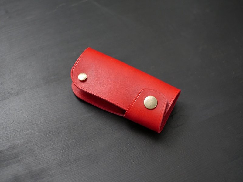 [Promotion] Leather Car Key Case-Pepper Red [Carved Leather in Fulie District]