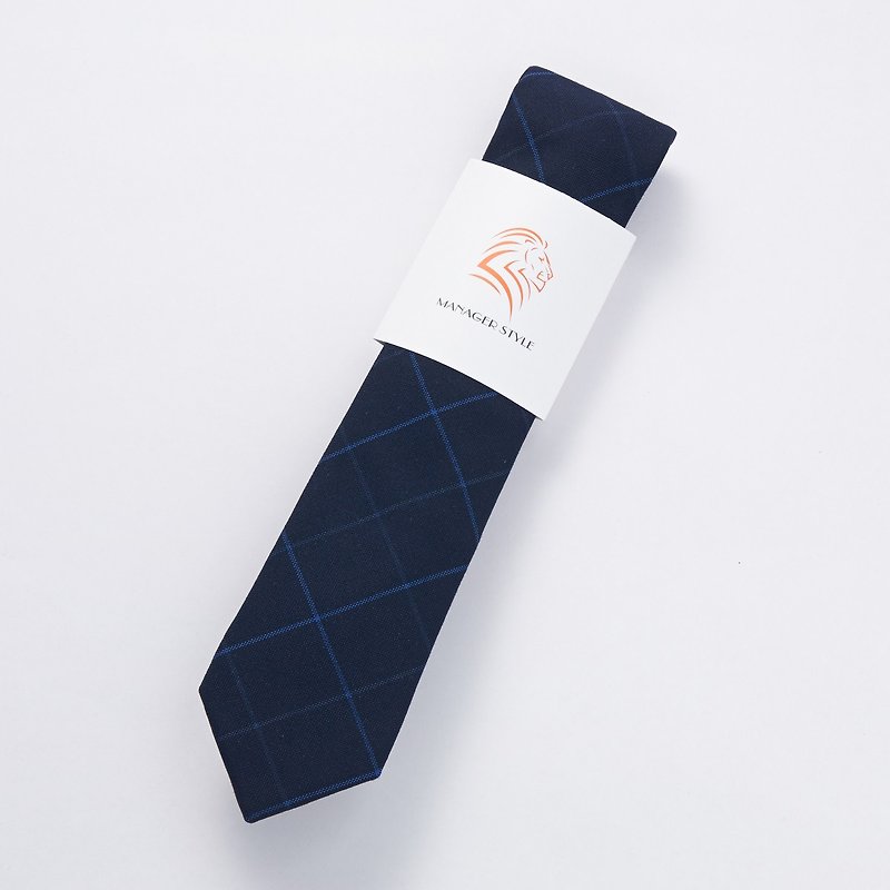 C0615-25 - 領帶/領帶夾 - 棉．麻 藍色