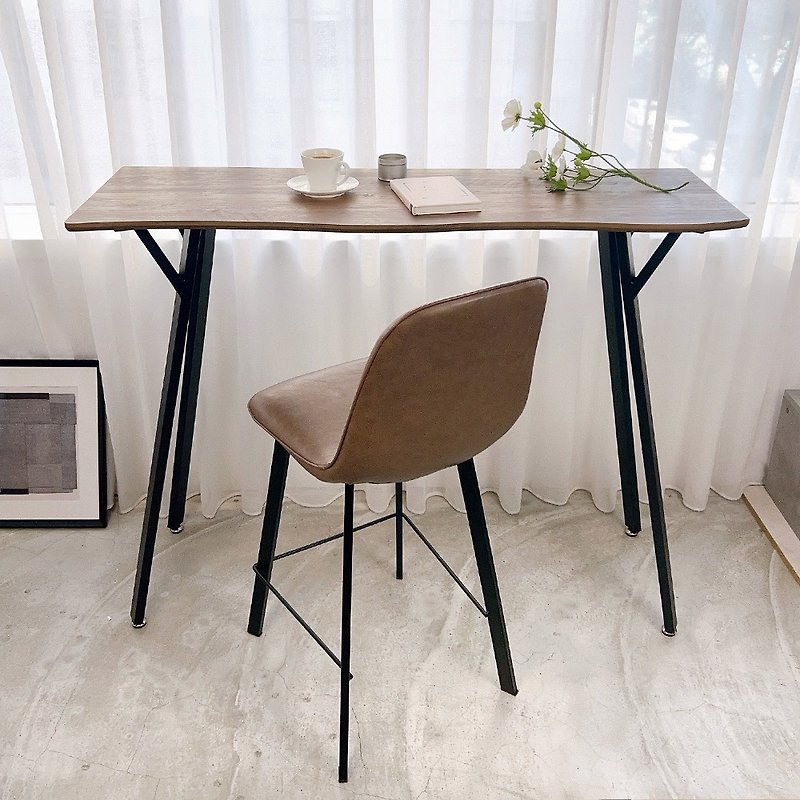 Renwick industrial style leather table chair 2 pieces (Nakashima chair/chair/back chair/Nordic table chair/home - เก้าอี้โซฟา - วัสดุอื่นๆ 