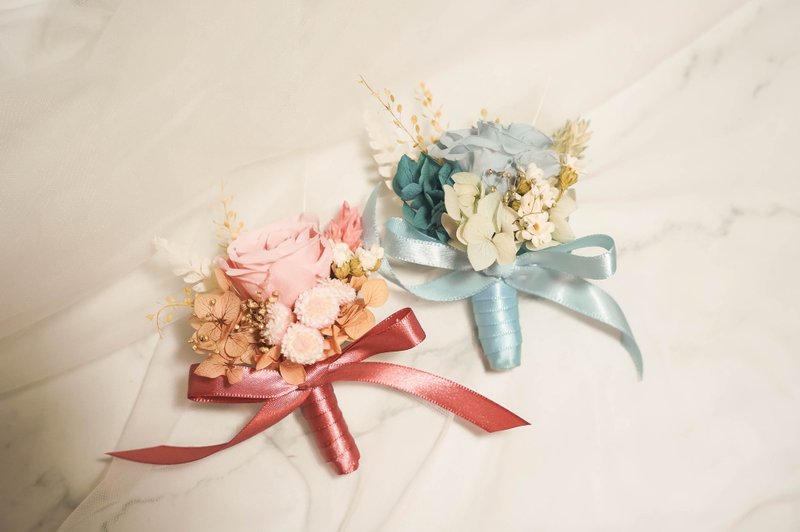 【竒植花物】主婚人胸花/婚禮胸花/新郎胸花/伴郎胸花/招待胸花 - 乾燥花/永生花 - 植物．花 