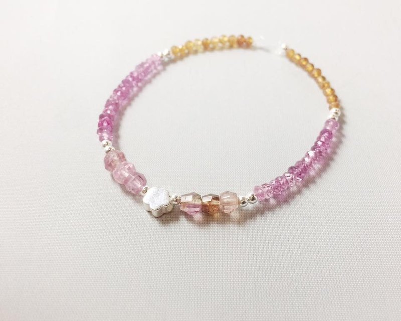MH sterling silver custom natural stone series _ florid (Limited) - Bracelets - Gemstone Pink