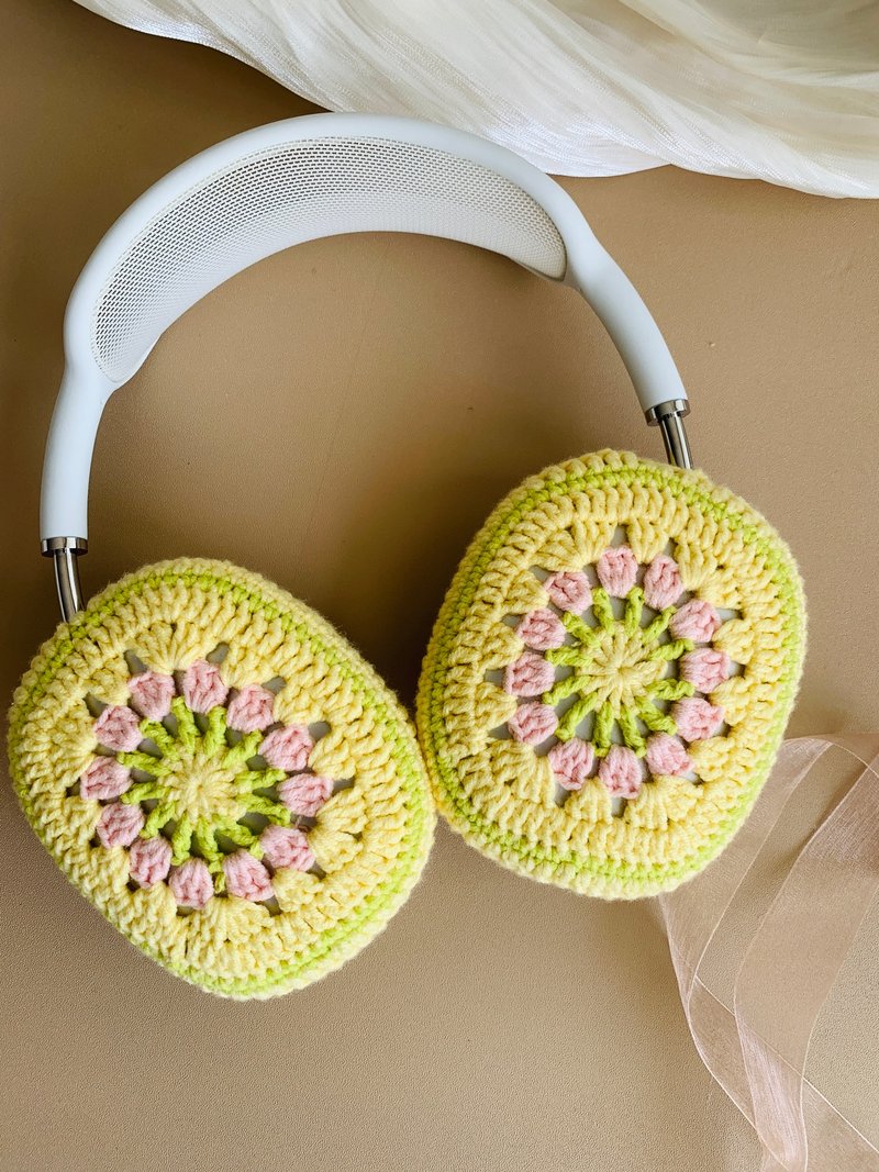 Cute Crochet AirPods Max Case Sony XM5 Protector Headphone Wrapper - Headphones & Earbuds - Other Materials 