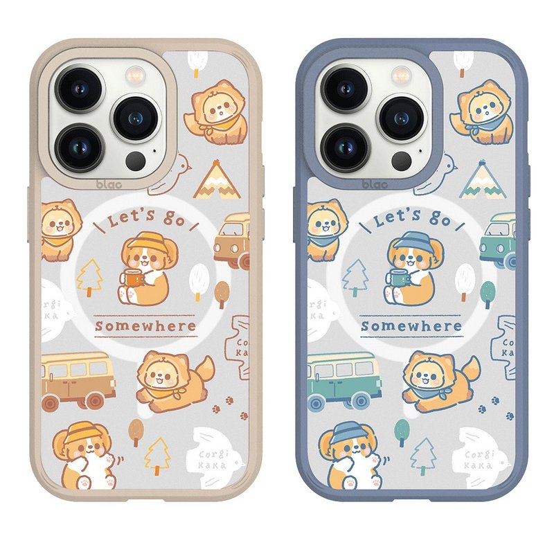 Corgi Kaka travels together to see the Aurora fog through the MagSafe iPhone case - Phone Cases - Silicone Multicolor